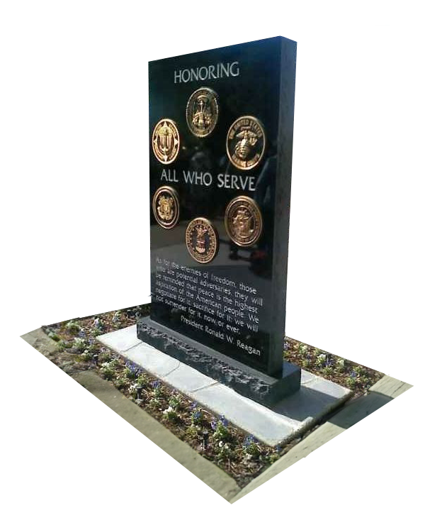 photo of a Military Memorial Monument created by Bell Memorials in Clovis California.