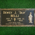 Bronze markers and plaques for graves and memorials